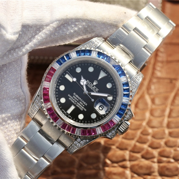 SUBMARINER SILVER BLUE / RED DIAMOND 40MM 116759 SAru-78209 - Image 7