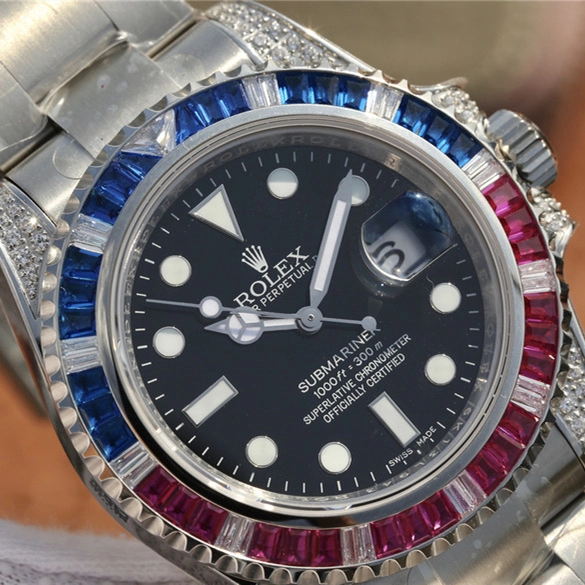 SUBMARINER SILVER BLUE / RED DIAMOND 40MM 116759 SAru-78209 - Image 10
