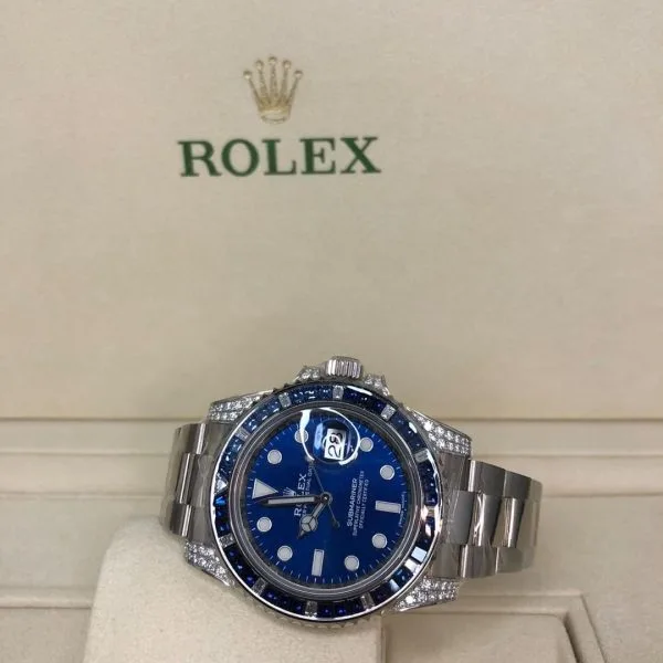 Rolex Submariner Date 116659 SABR 18k White Gold Diamonds Sapphires UNWORN(AAAAA version) - Image 3