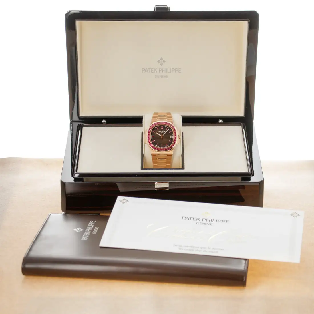 AAAAA-Patek Philippe Nautilus Rose Gold Brown Ruby Dial 40mm Ruby Bezel 5723/112R-001 - BRAND NEW - Image 2