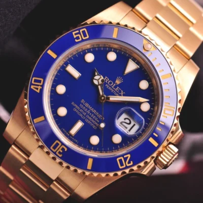 Alternative view of Rolex Submariner m116618lb-0003 Blue dial watch