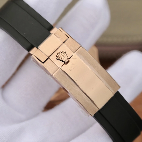 YACHT MASTER 1 GOLDEN DIAMOND DIAL RUBBER STRAP 40MM m126655-0005 - Image 6