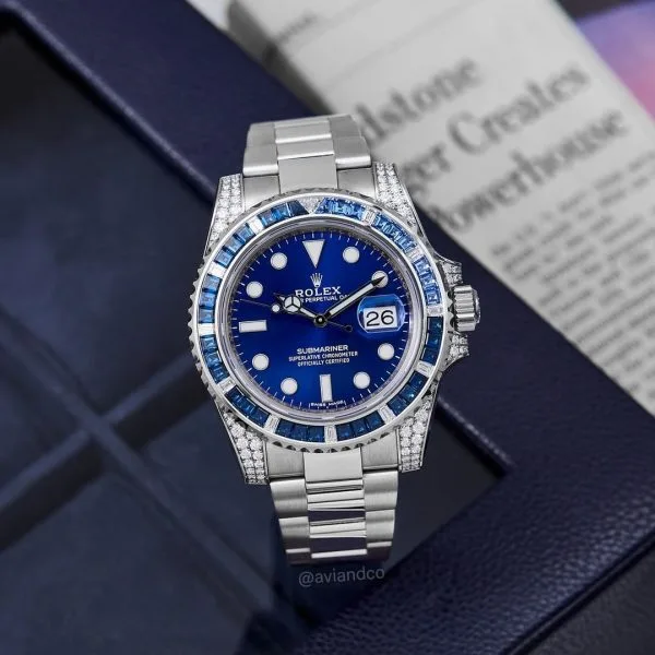 Rolex Submariner Date 116659 SABR 18k White Gold Diamonds Sapphires UNWORN(AAAAA version) - Image 8