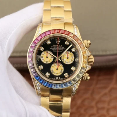 Alternative view of DAYTONA RAINBOW DIAMOND YELLOW GOLD STAINLESS STEEL 40MM 116598 RBOW
